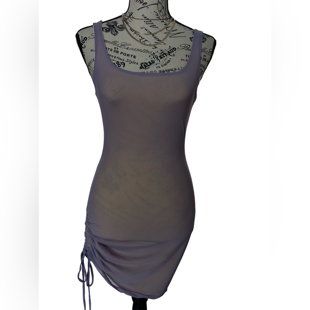 NWT Mesh Ruched Dress | Yellow Lined | Sexy & Flattering Fit